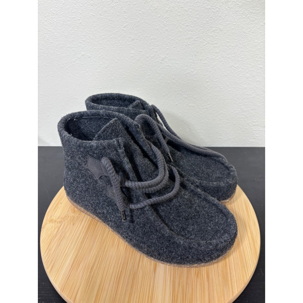 Taos Woolabee Chukka Boot Womens 11-11.5 EU 42 Grey Felt Lace Up Moccasin Wool